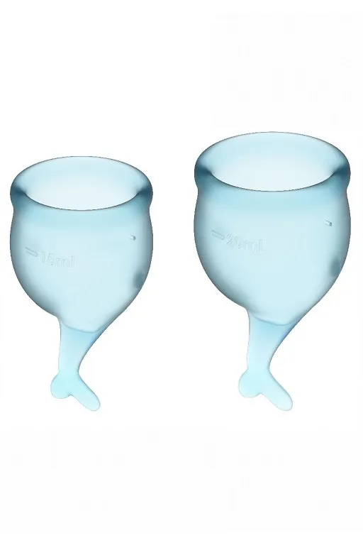 набор менструальных чаш satisfyer feel secure menstrual cup (light blue) в Москве