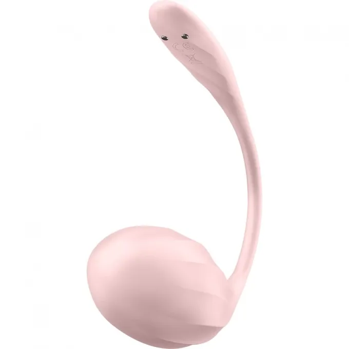 виброяйцо satisfyer ribbed petal connect app с пультом ду, розовое, 7,8 см в Москве