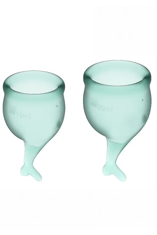 набор менструальных чаш satisfyer feel secure menstrual cup (dark green) в Москве