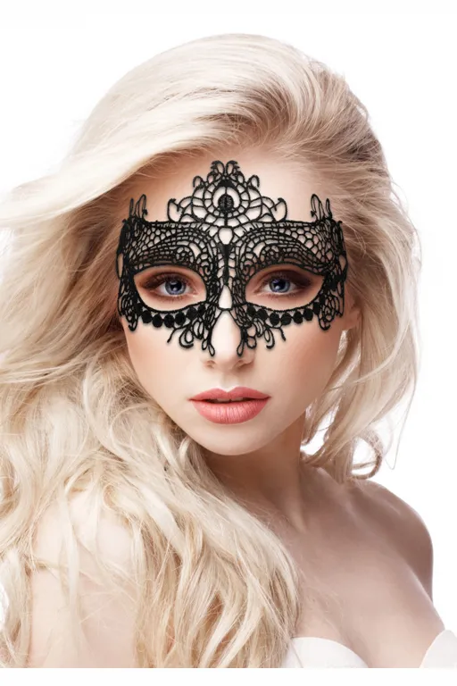 кружевная маска ручной работы на глаза queen black lace mask в Москве