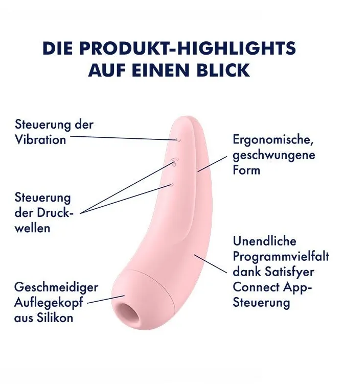 вакуумно-волновой стимулятор satisfyer curvy 2+ с возможностью управления через приложение - розовый в Москве