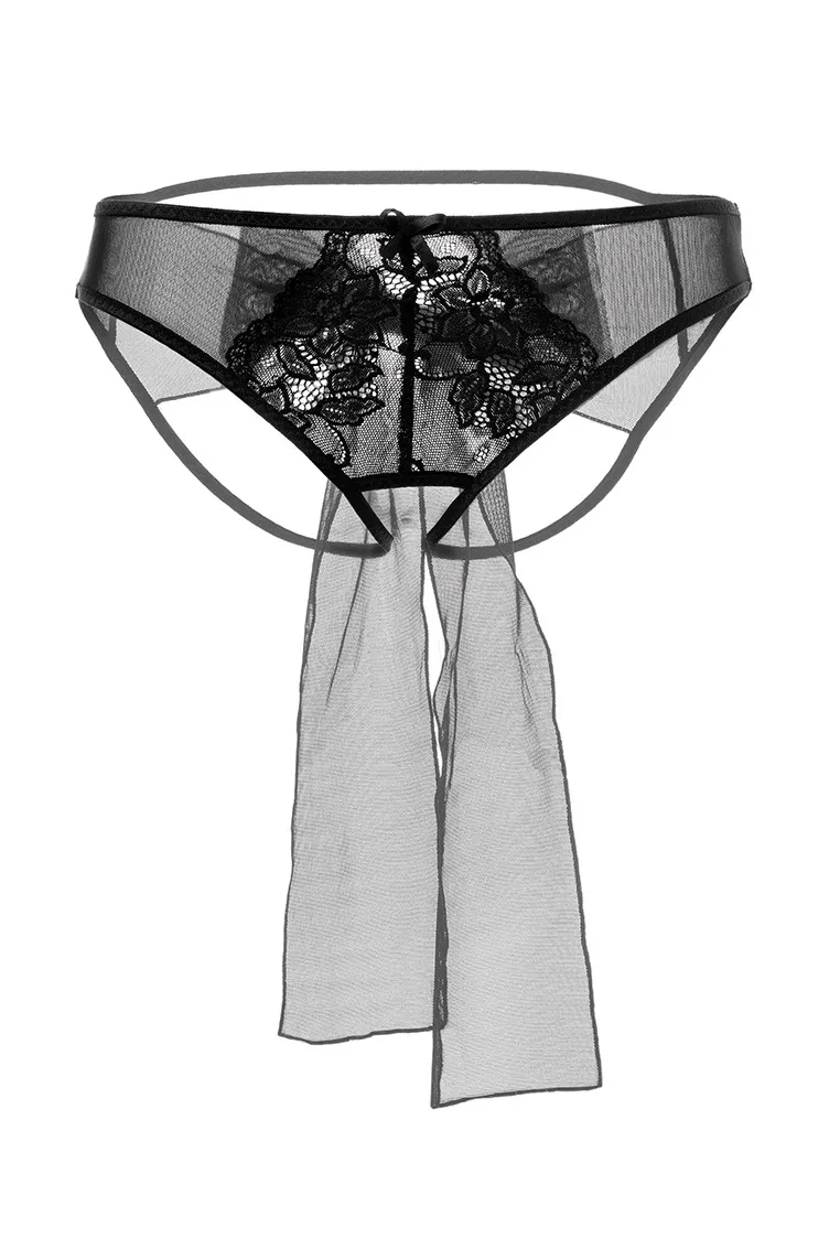 Эротическое эротические трусики с бантом erolanta mia, чёрные в Москве