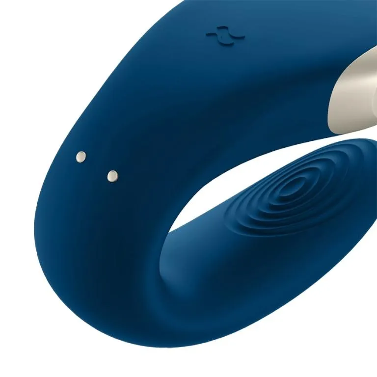 парный вибратор satisfyer double love с возможностью управления через пульт и приложение (голубой) в Москве