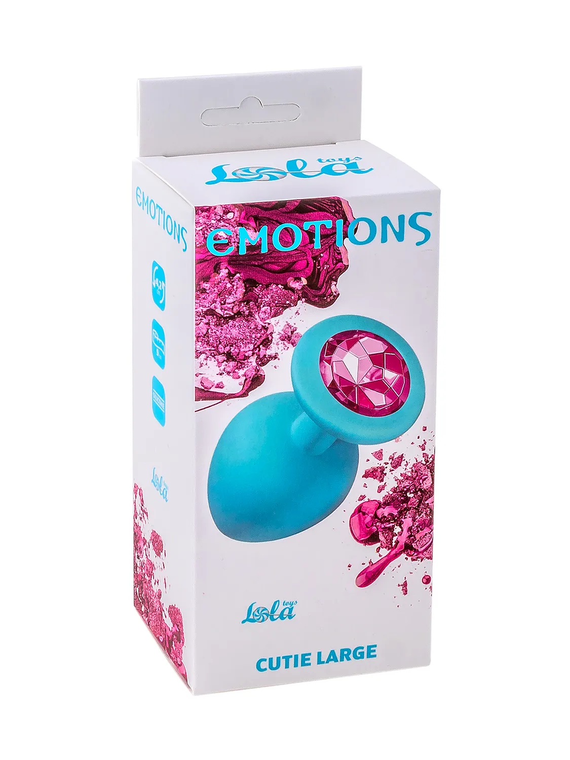Анальная пробка Emotions Cutie Large Turquoise pink crystal 4013-03Lola