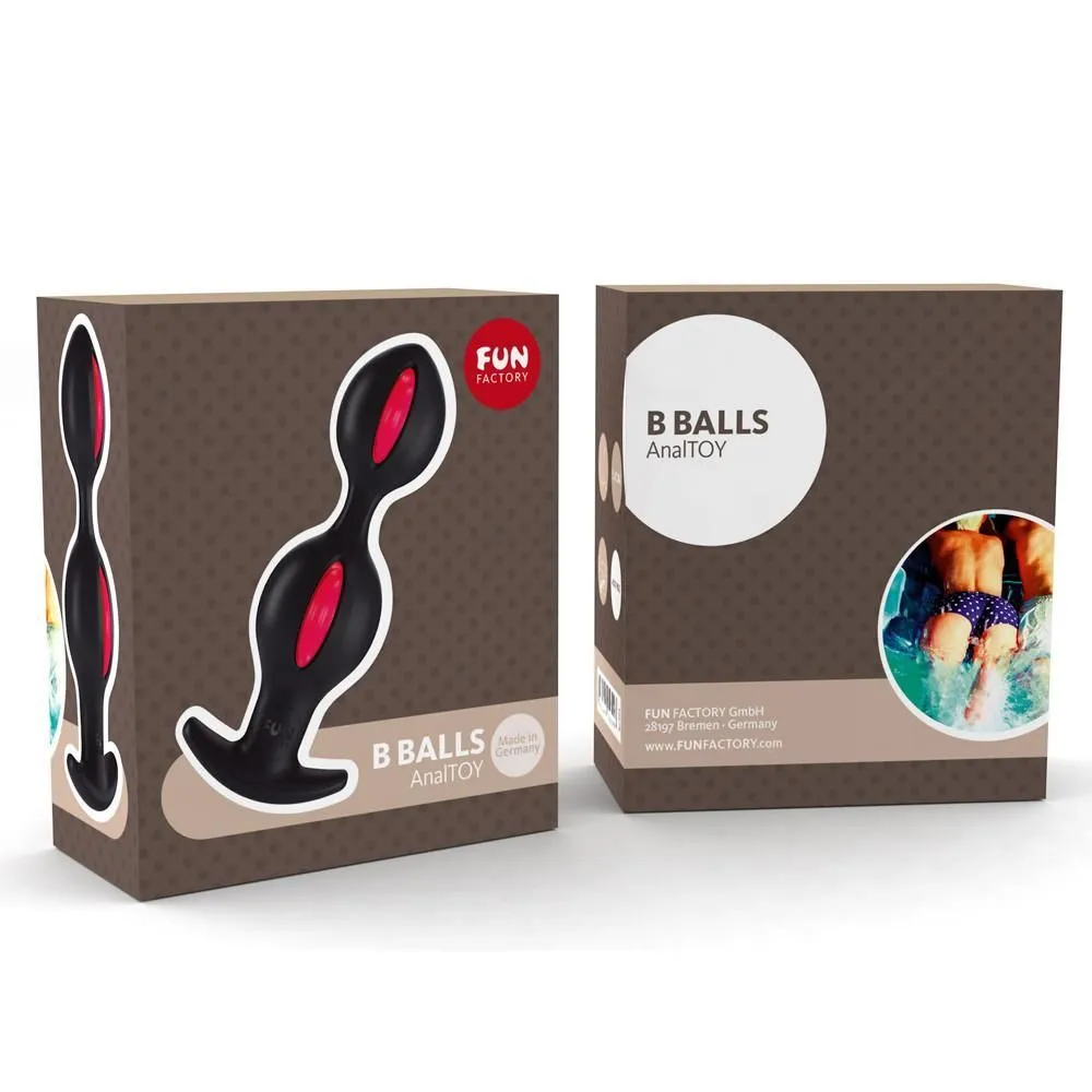 анальные шарики fun factory b balls, черно-малиновые в Москве