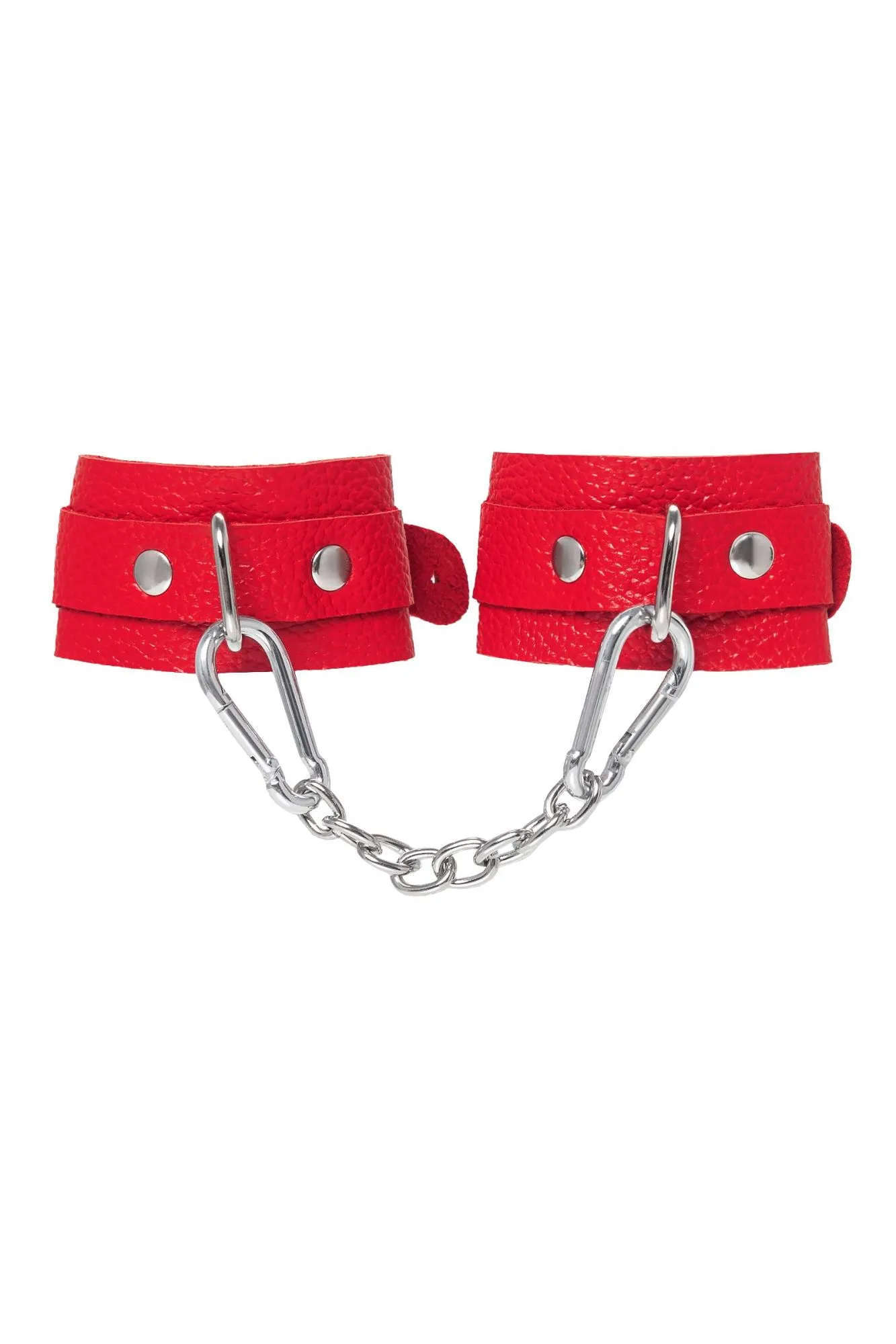 наручники-браслеты pecado bdsm, мини со скруглёнными углами, натуральная кожа, красные в Москве