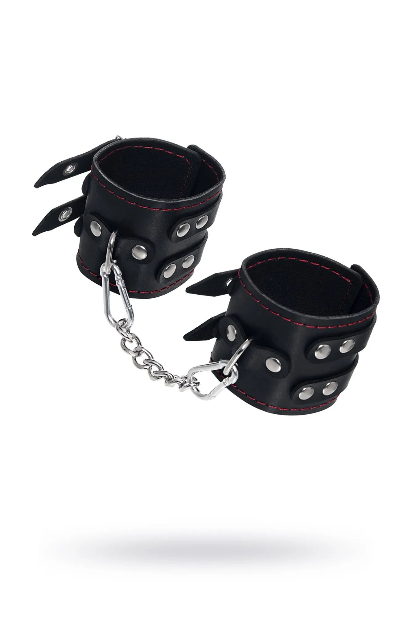 наручники pecado bdsm, с двумя ремнями и черной подкладкой, натуральная кожа, черные в Москве