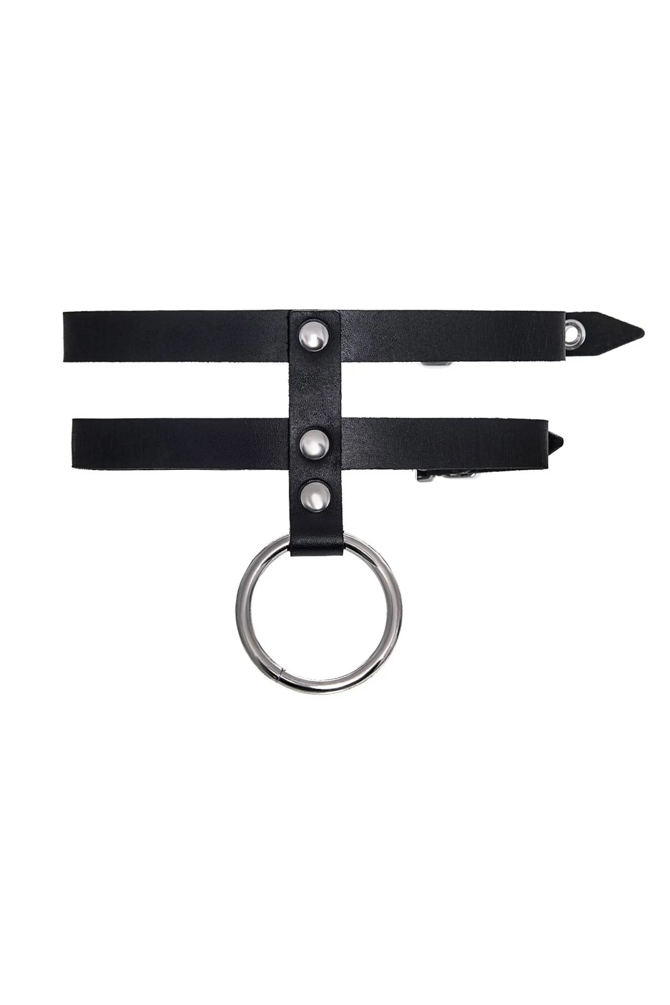 ошейник pecado bdsm, из двух ремешков, натуральная кожа, черный в Москве