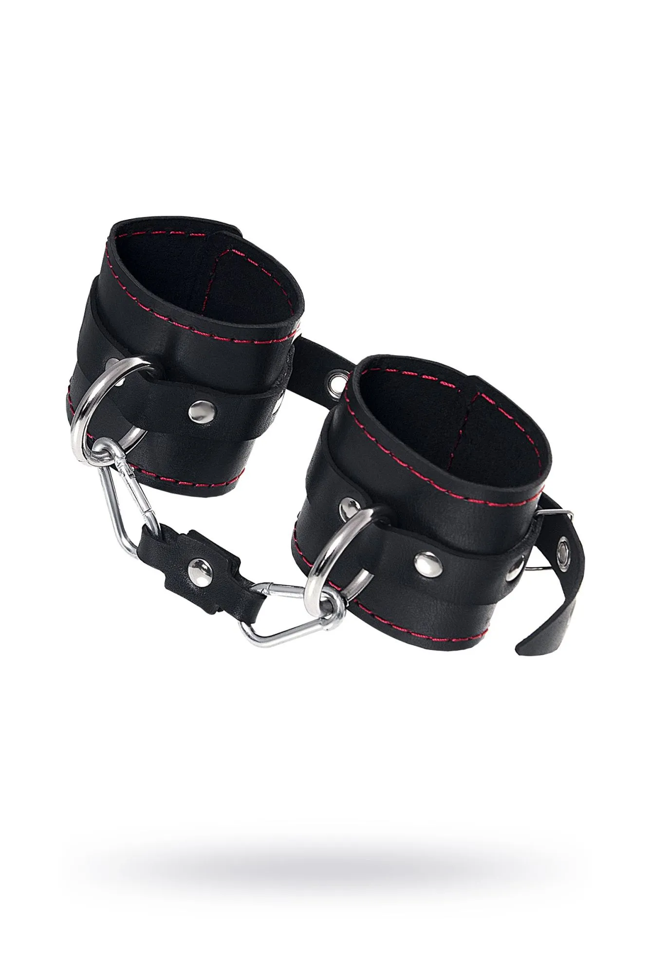 наручники pecado bdsm, однослойные с контрастной строчкой, натуральная кожа, черные в Москве