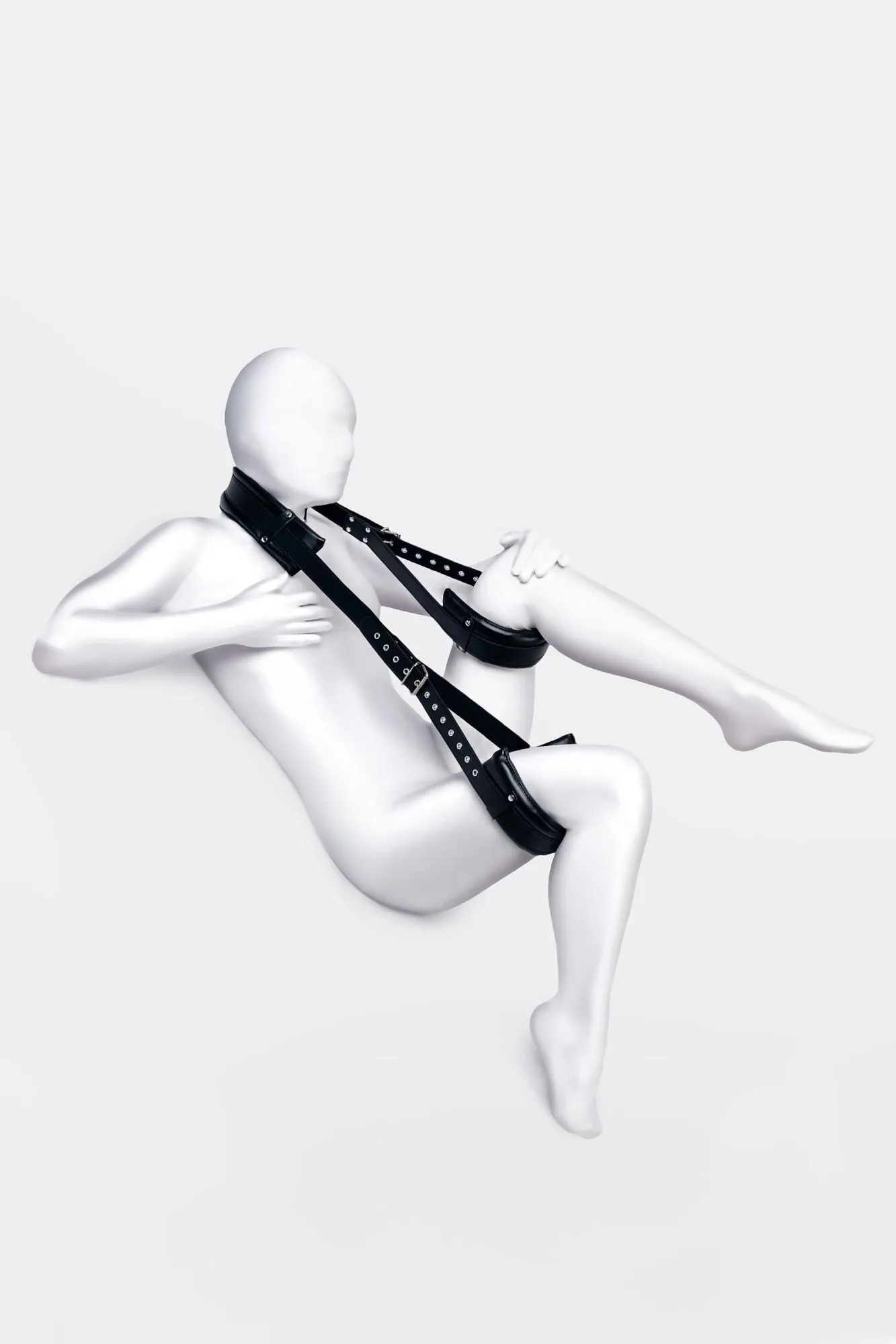 стропа фиксирующая anonymo, pu кожа, черная, 145 см в Москве