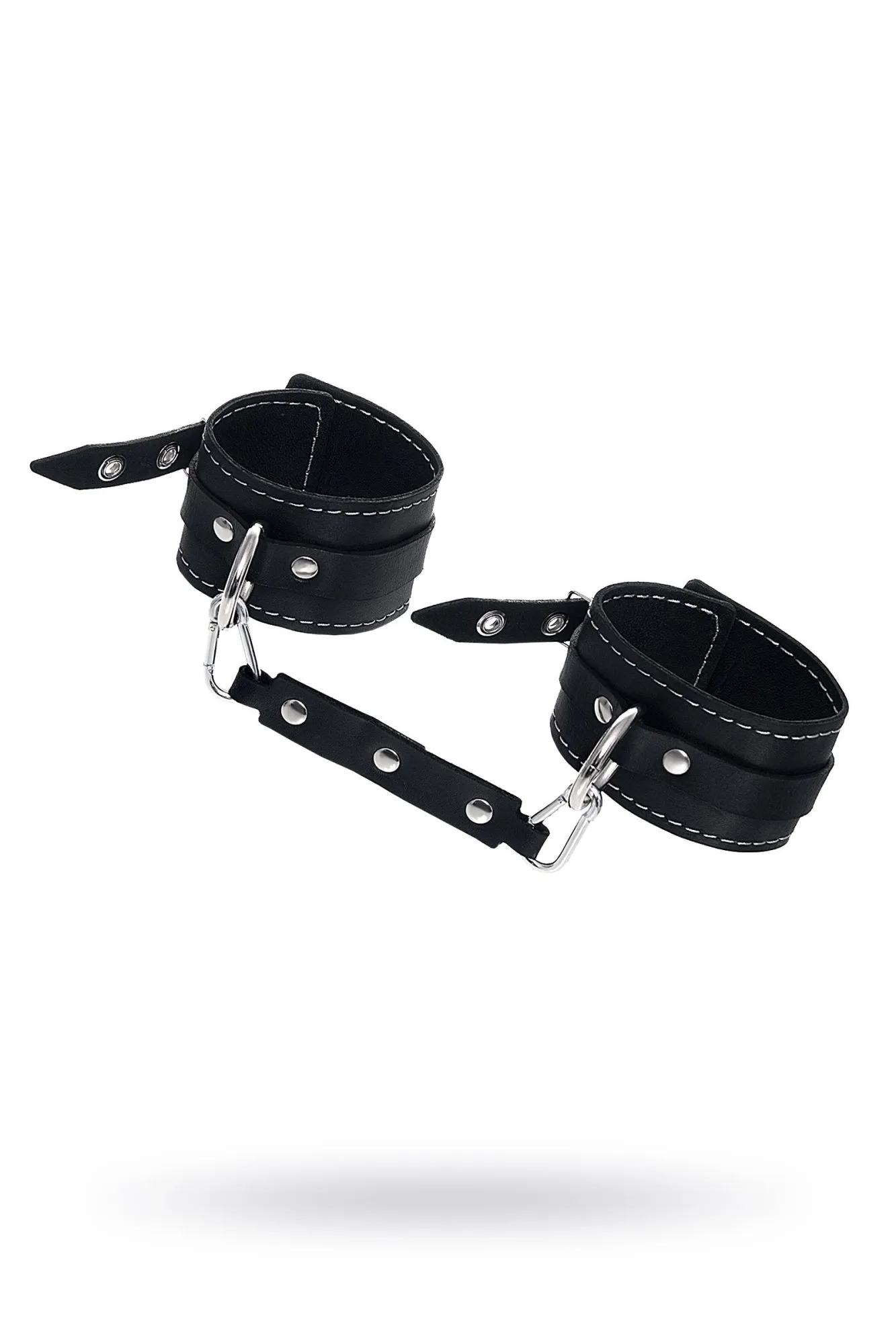 оковы pecado bdsm, двухслойные с белой строчкой, натуральная кожа, черные в Москве