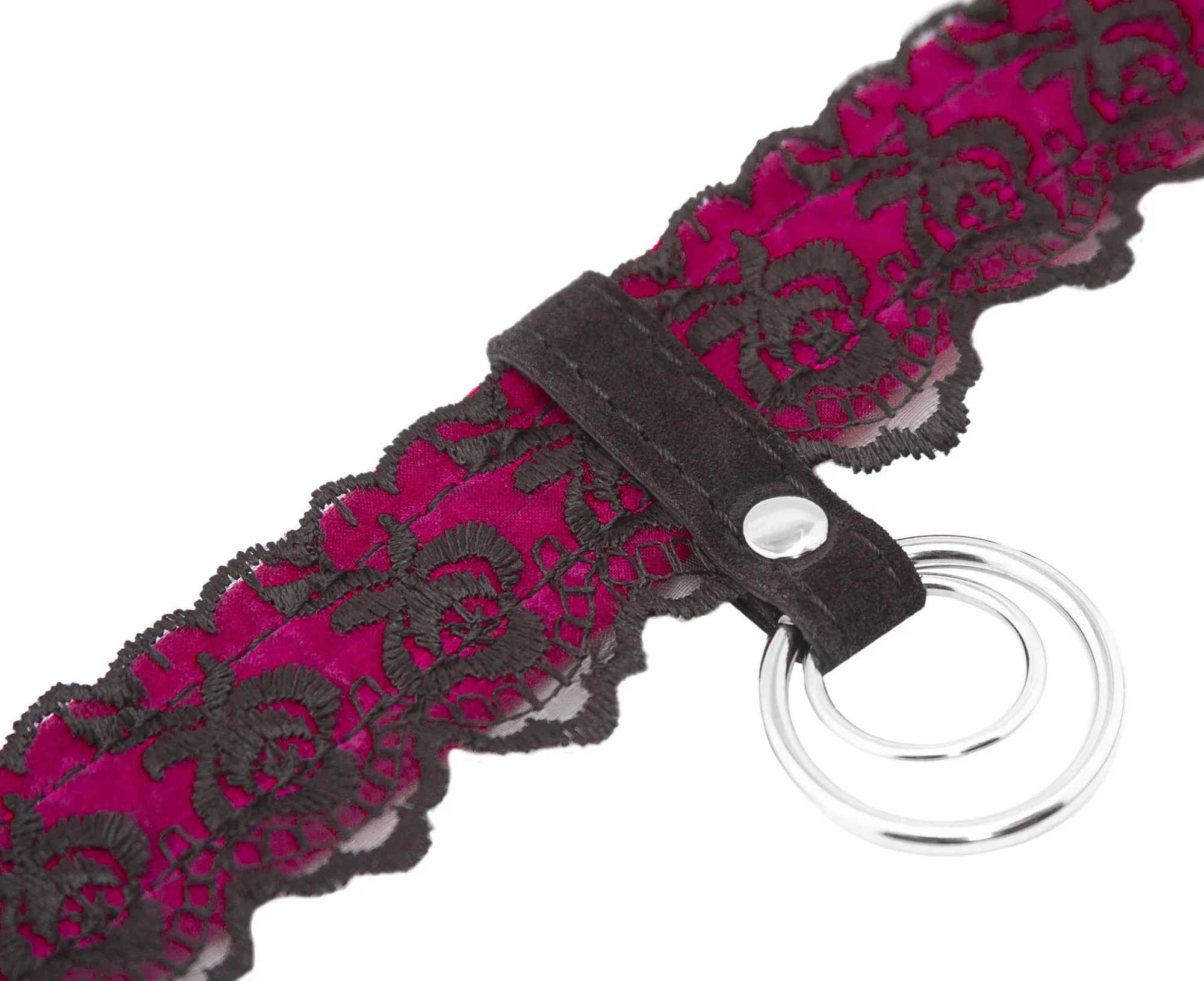 чокер pinkrabbit шарм кружевной со стразами, черно-красный в Москве