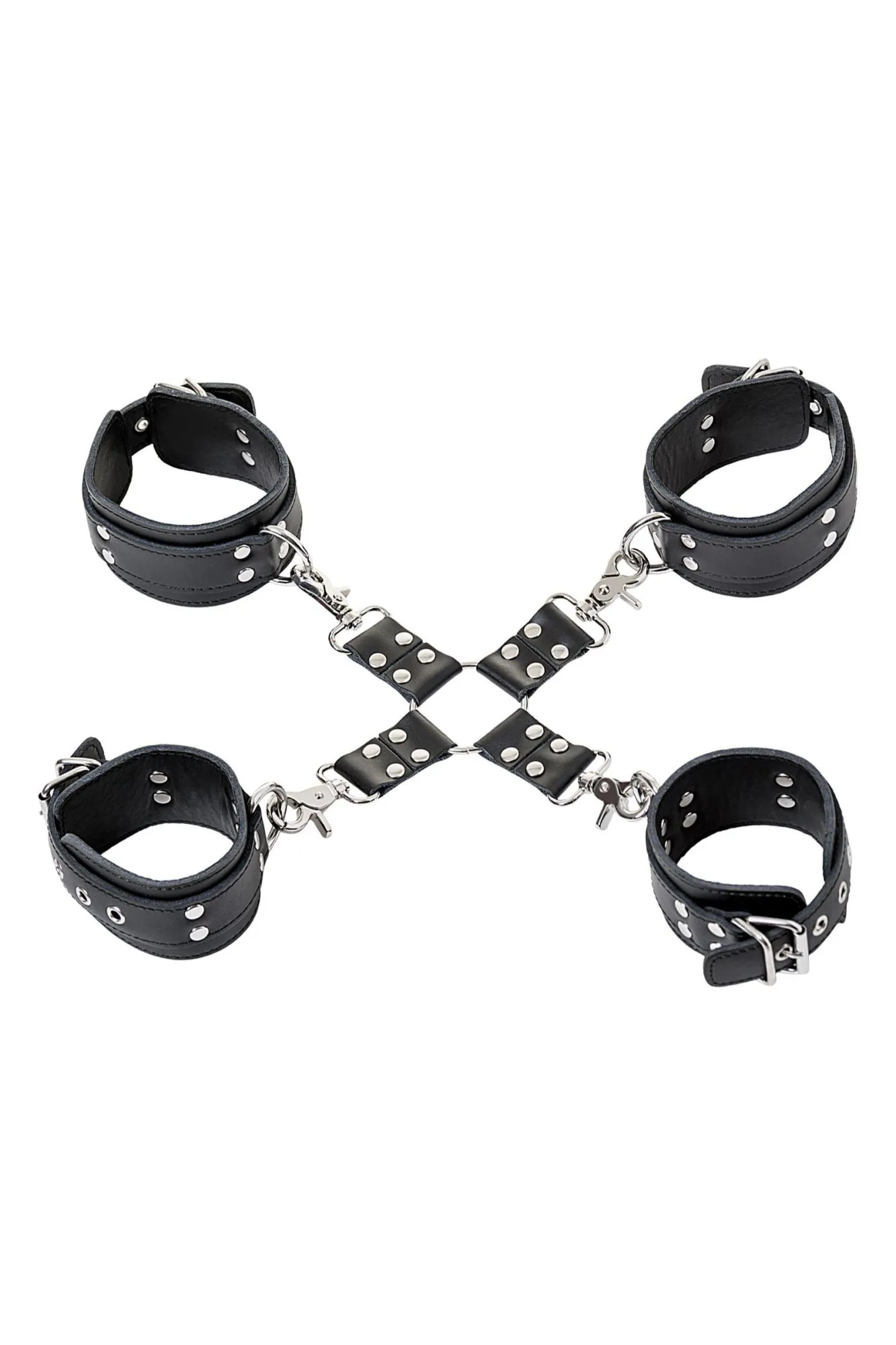 комплект бондажный toyfa theatre, кожанный, черный в Москве