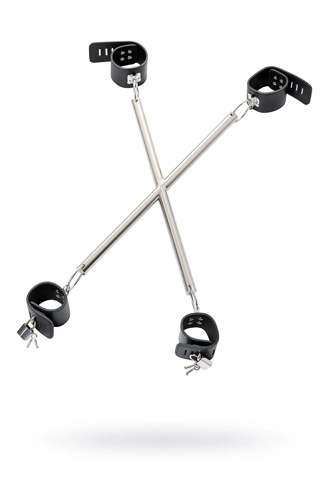 комплект бондажный toyfa theatre, кожа-металл, черный в Москве