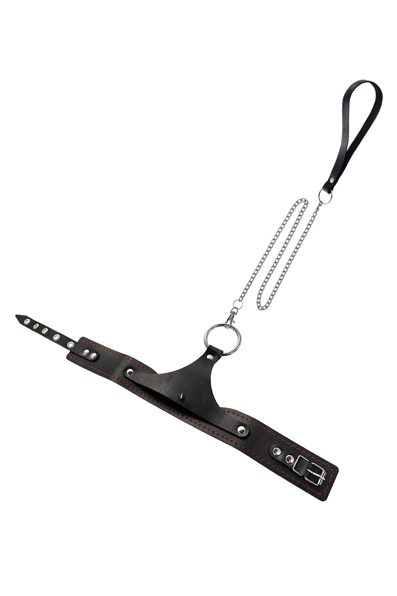 ошейник pecado bdsm, с контрастной строчкой, натуральная кожа, чёрный в Москве