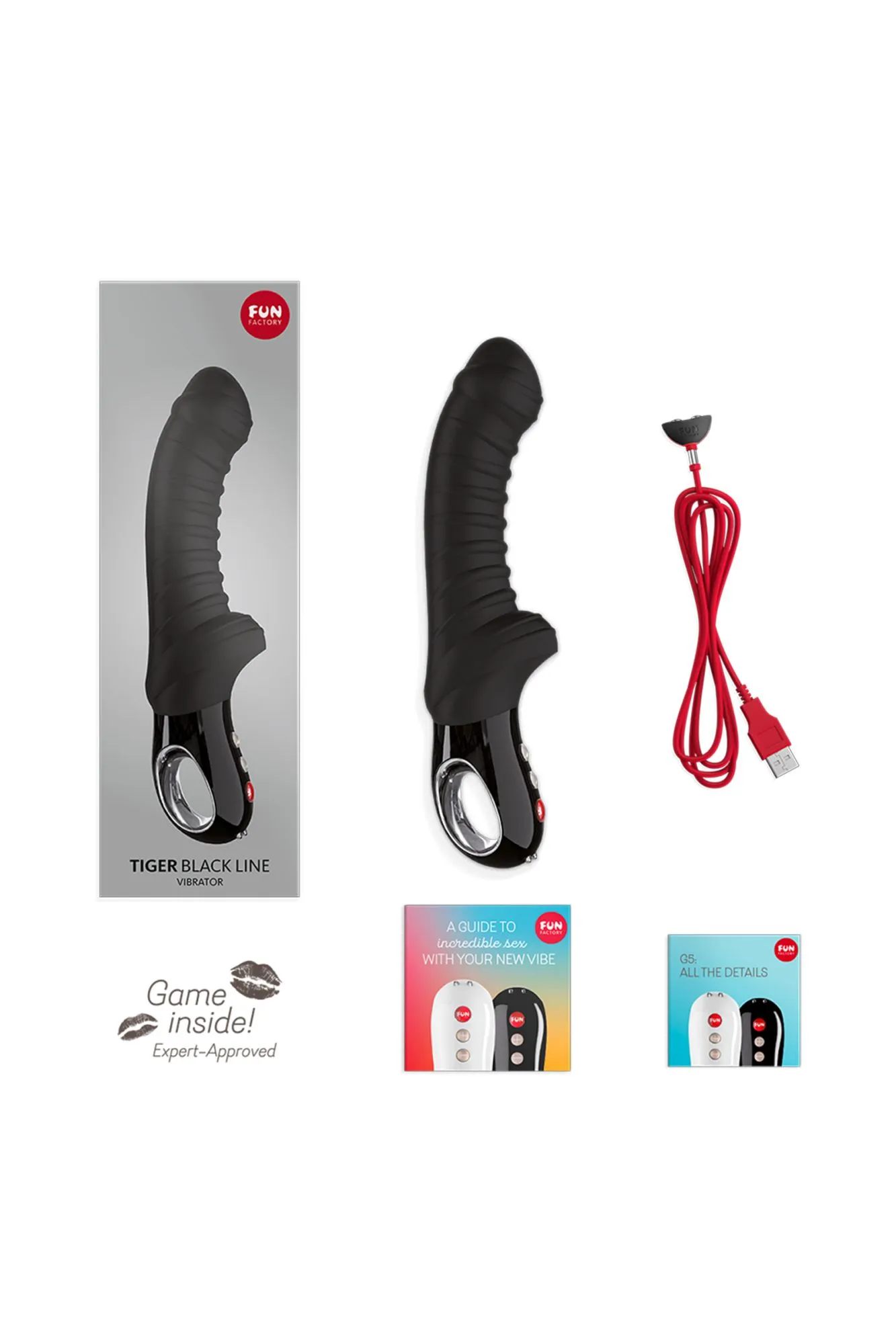 вибратор fun factory tiger, силикон, черный, 23 см в Москве