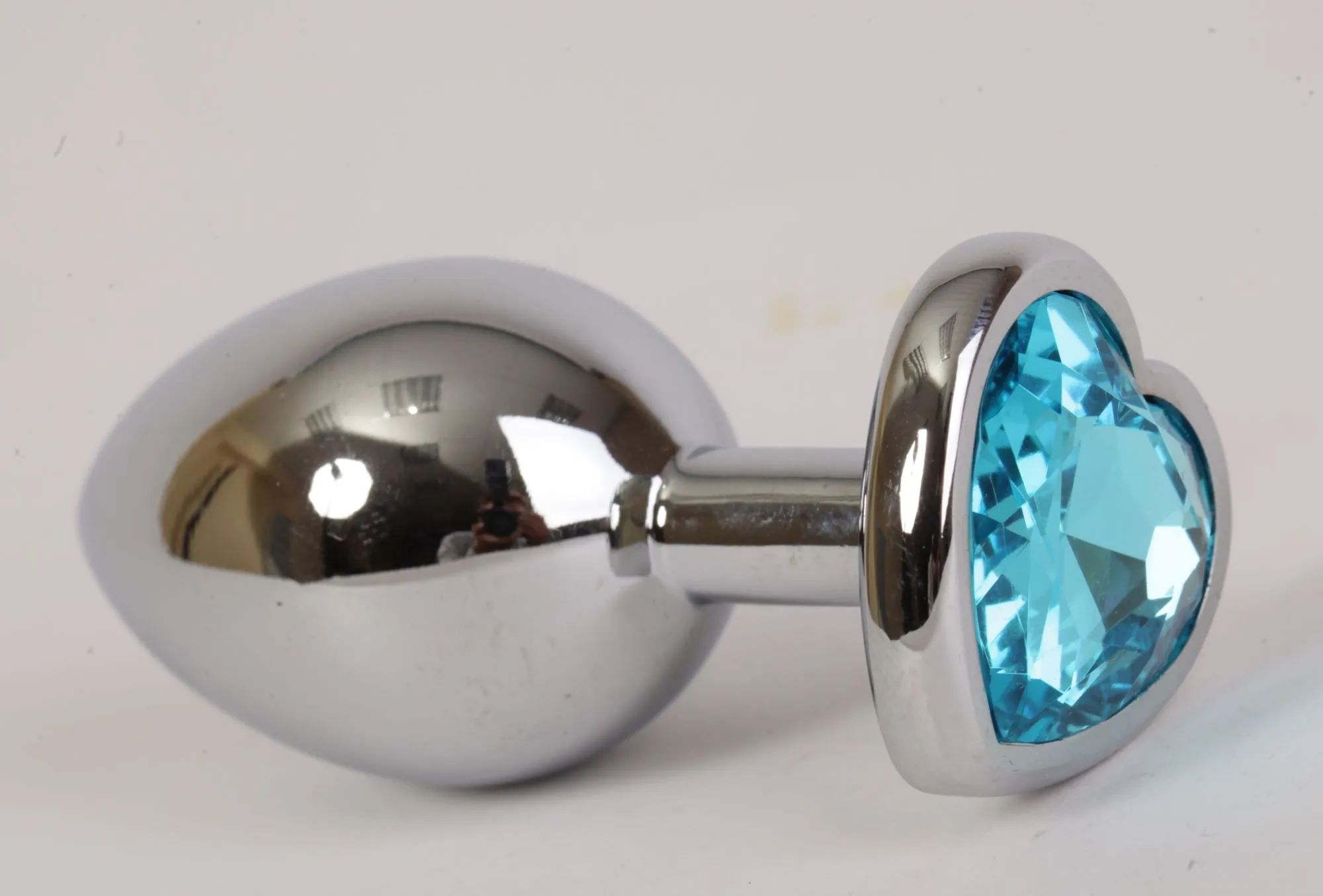 анальная пробка сердечком с голубым стразом s 7,5 х 2,8 см 47141-mm в Москве