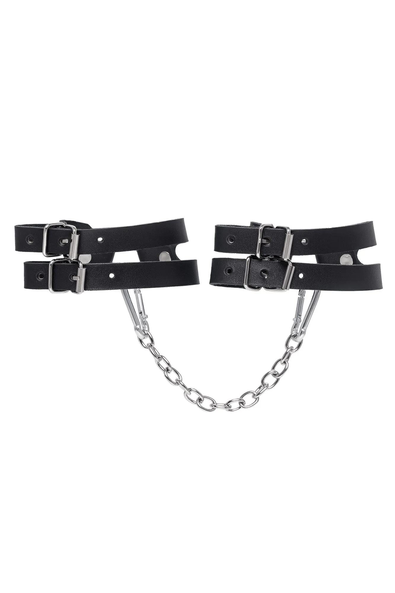 оковы pecado bdsm, из двух ремешков, натуральная кожа, чёрные в Москве