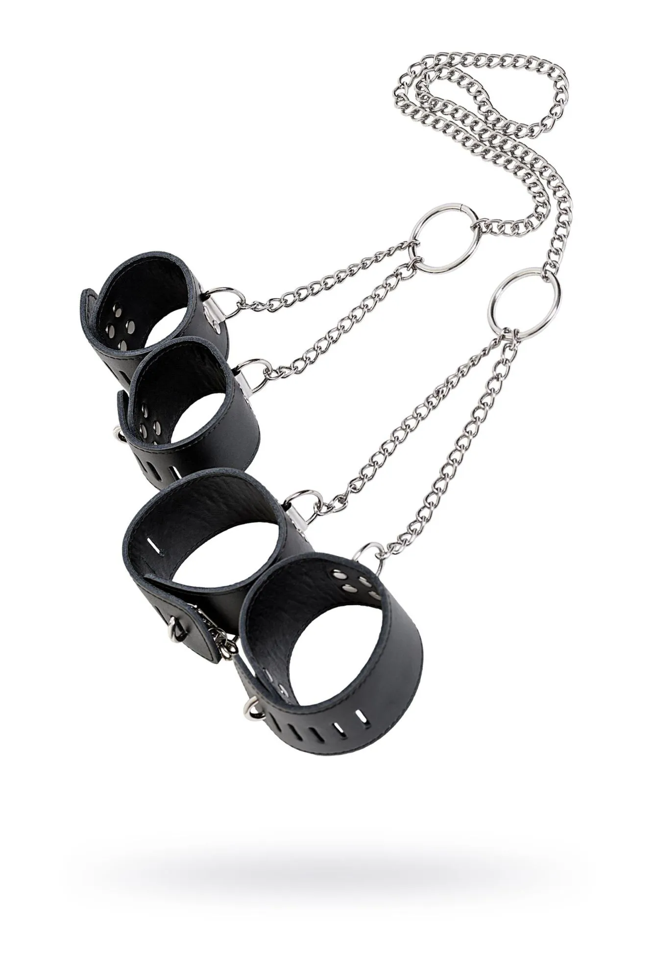 комплект бондажный toyfa theatre, кожанный, черный в Москве