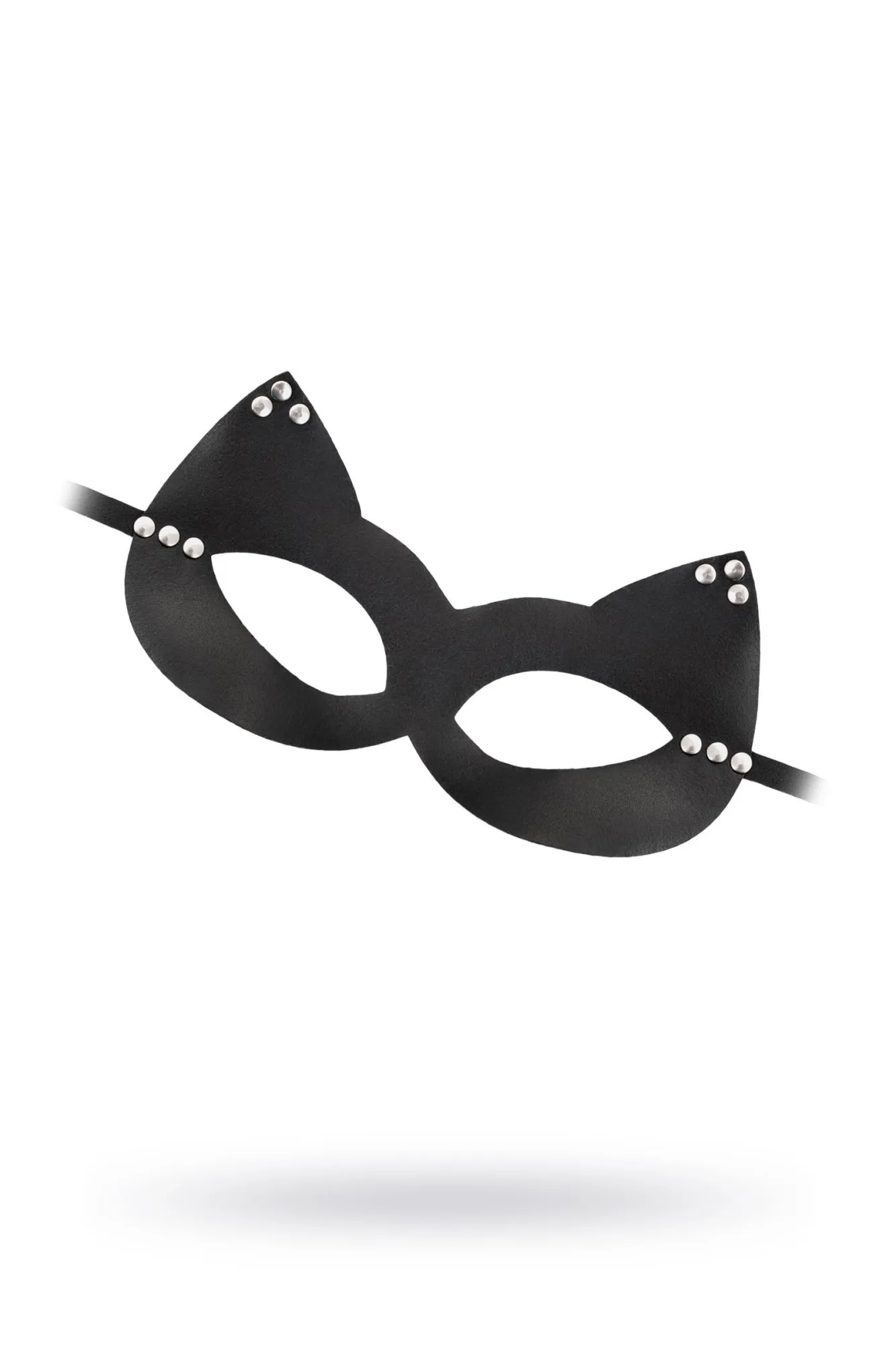 маска штучки-дрючки «кошка» с заклепками, кожа, черная в Москве