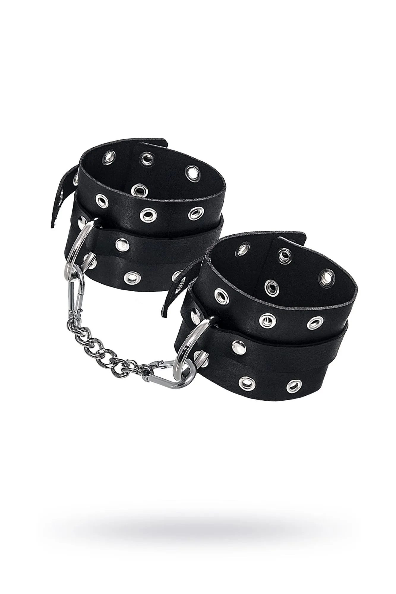 наручники pecado bdsm, однослойные с люверсами, натуральная кожа, черные в Москве