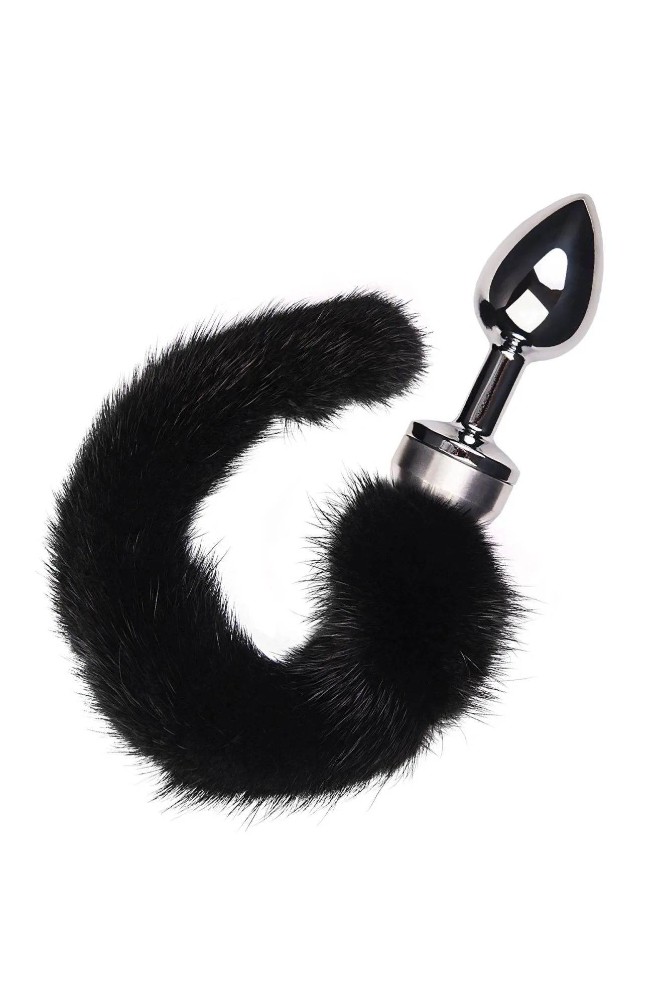 анальная втулка metal by toyfa, металл, серебряная, с черным хвостом, 32 см, ø 2,9 см, 175 г в Москве