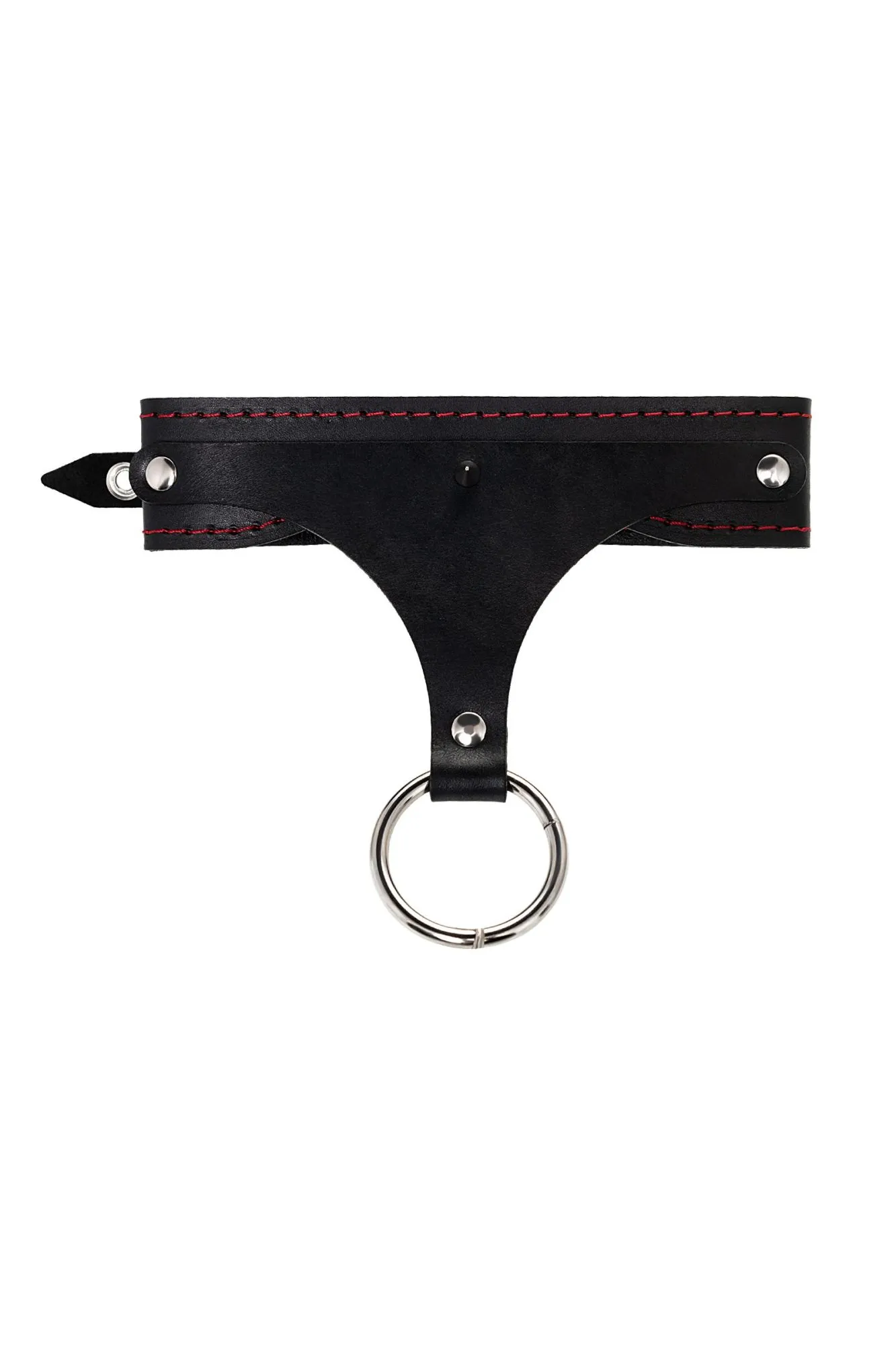 ошейник pecado bdsm, с контрастной строчкой, натуральная кожа, чёрный в Москве