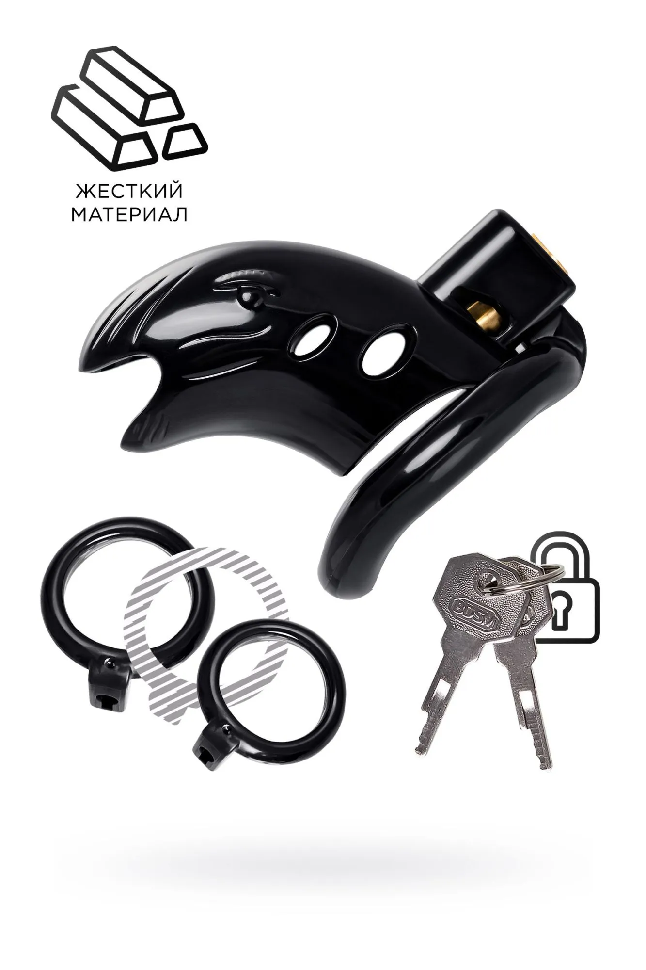 пояс верности мужской black&red by toyfa, abs пластик, черный, 10 см в Москве