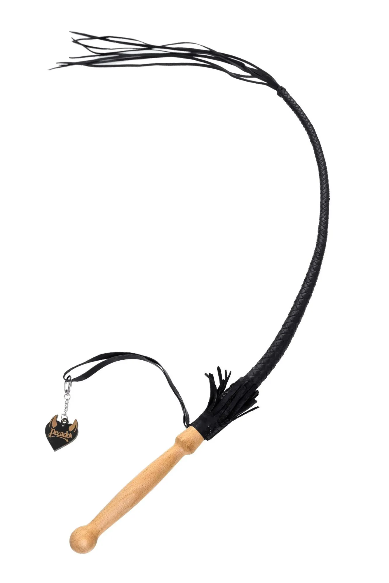 кнут плетеный pecado bdsm, натуральная кожа, чёрный, 75 см в Москве