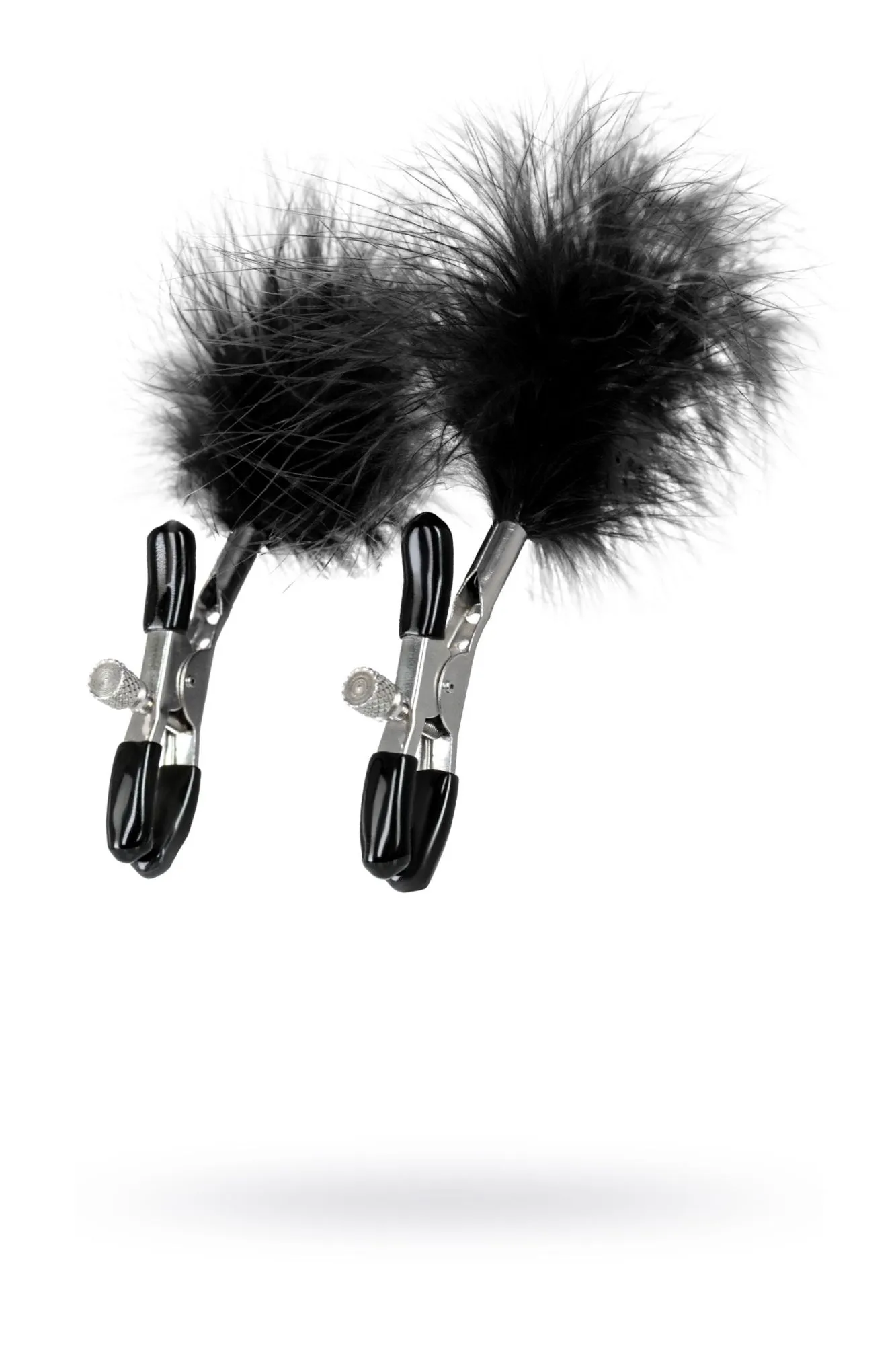 зажимы для сосков toyfa theatre, металл с пухом, черные в Москве