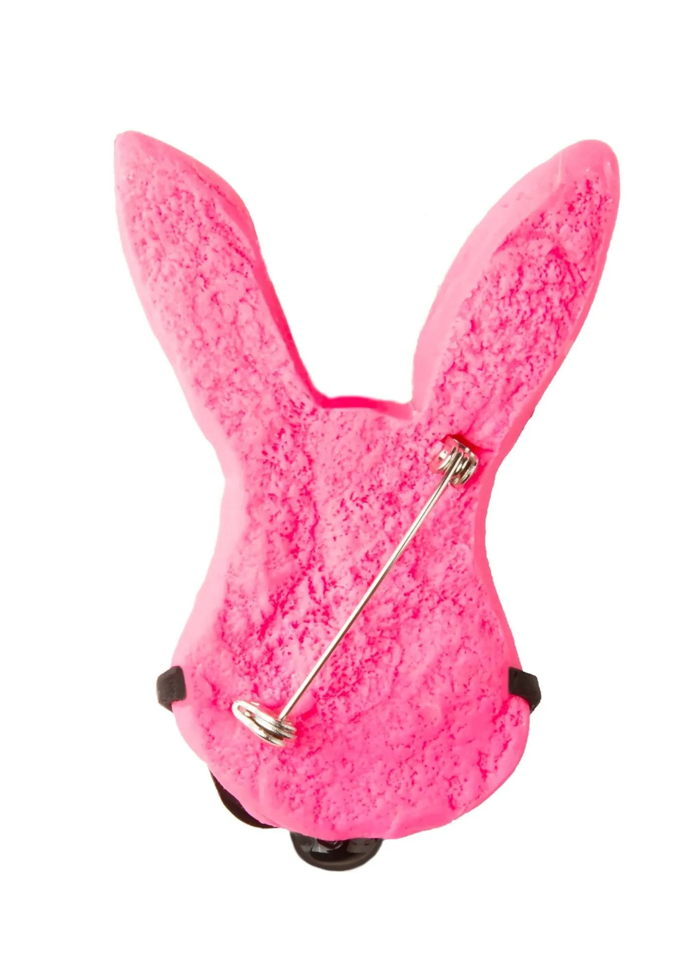брошь розовый кролик с черным кляпом на булавке в Москве
