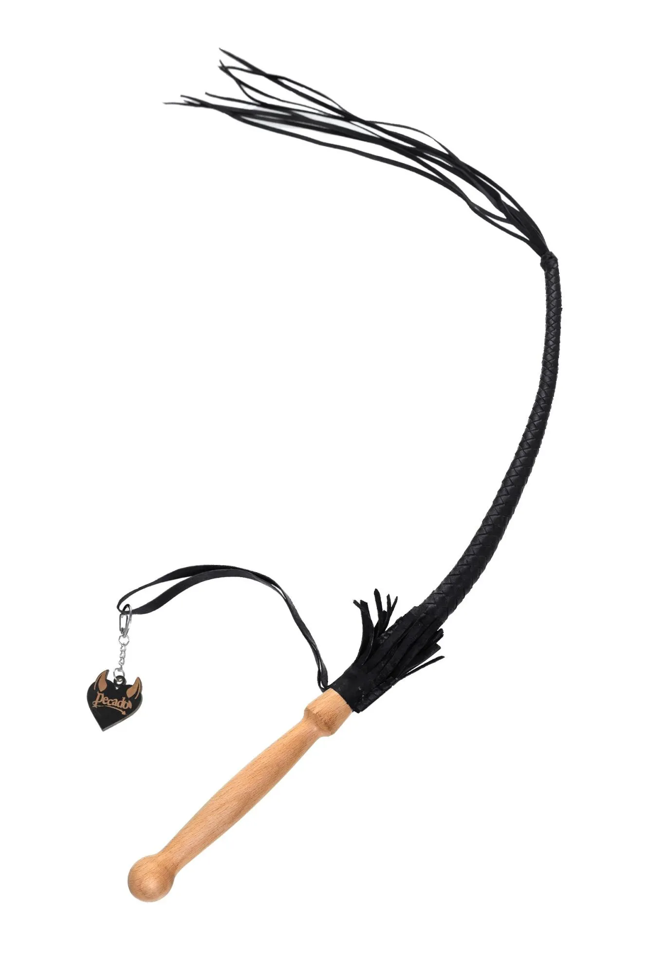 кнут плетеный pecado bdsm, натуральная кожа, чёрный, 65 см в Москве