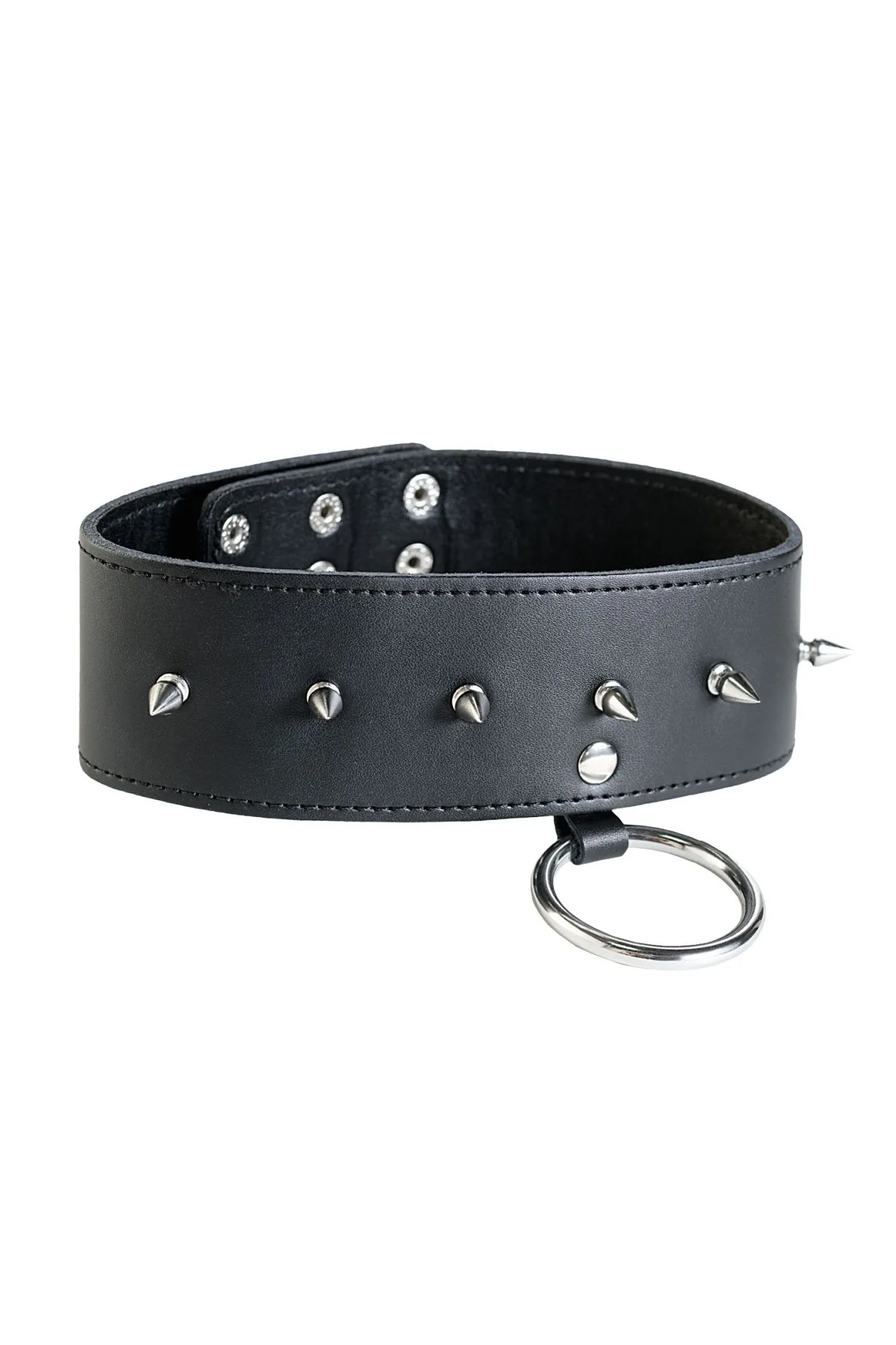 ошейник toyfa theatre кожаный с шипами, черный в Москве