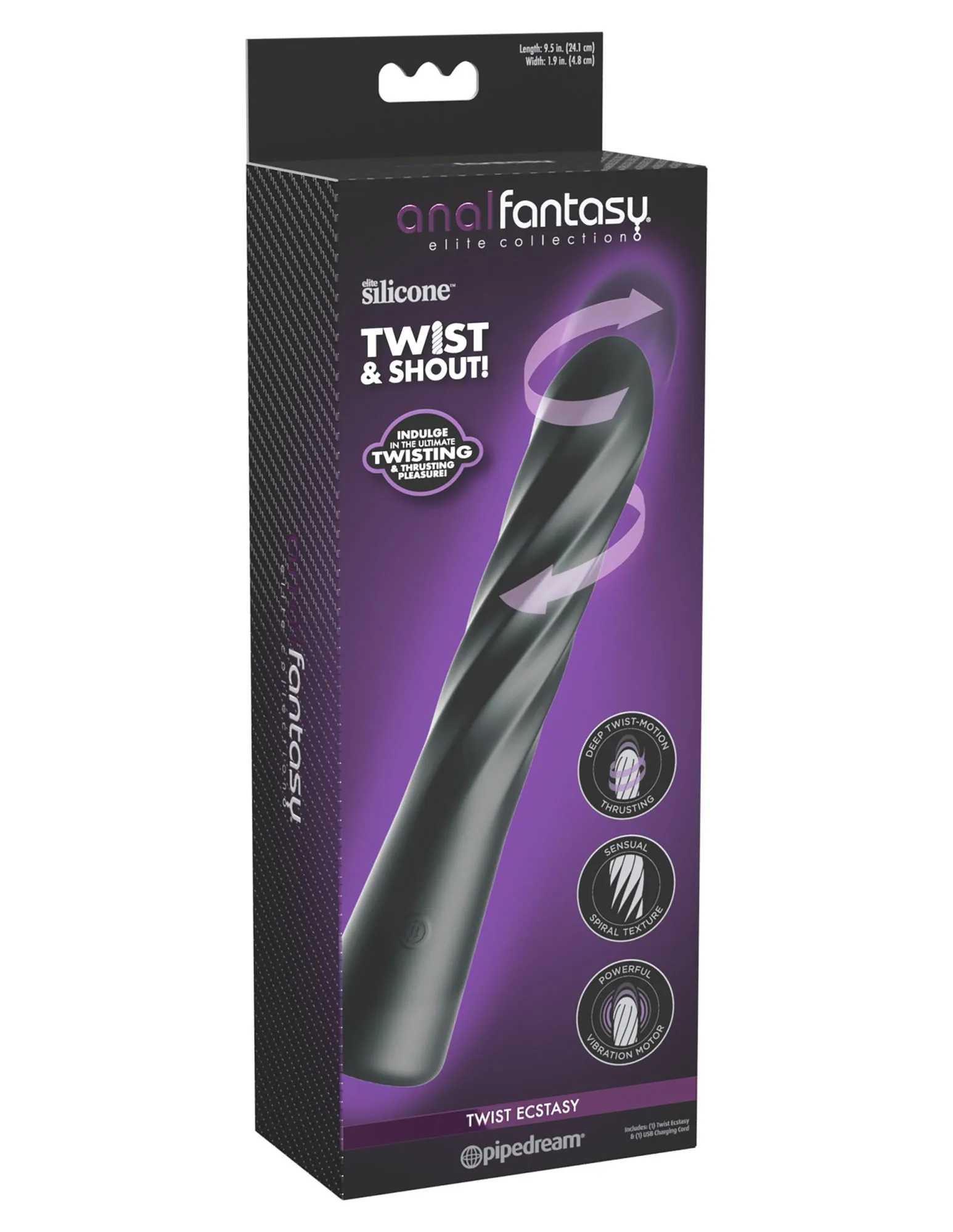 анальный вибростимулятор с вращением и фрикциями twist ecstasy 480023pd в Москве