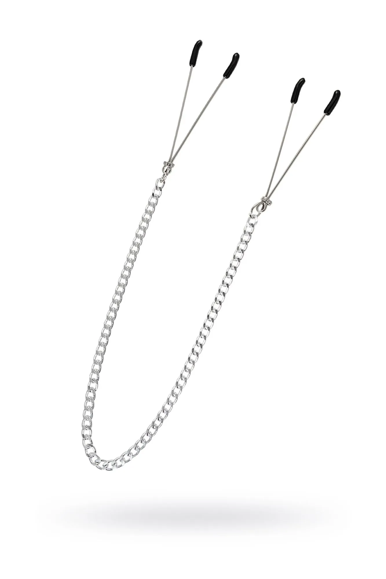 зажимы на соски pecado bdsm, «вилки», на цепочке, металл, серебро в Москве