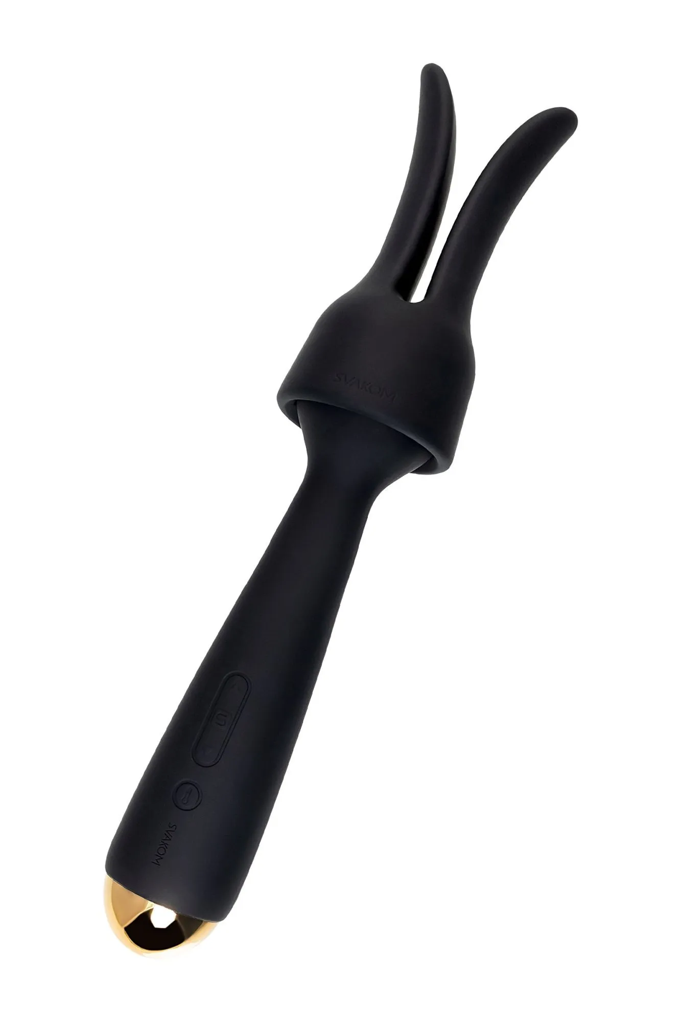 вибратор с насадкой svakom emma neo, силикон, черный, 21 см в Москве