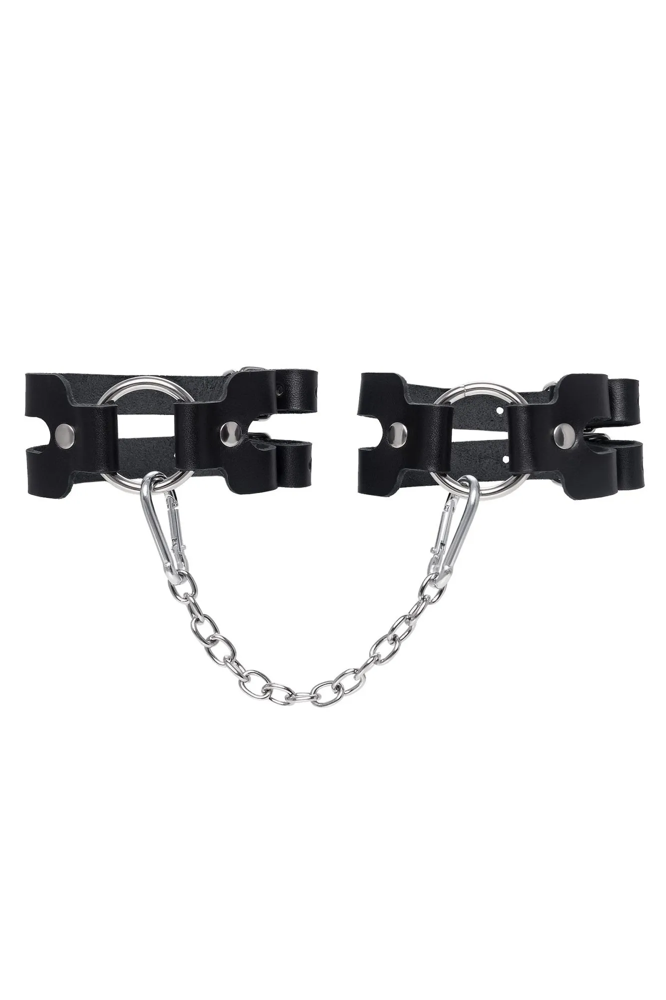 оковы pecado bdsm, из двух ремешков, натуральная кожа, чёрные в Москве