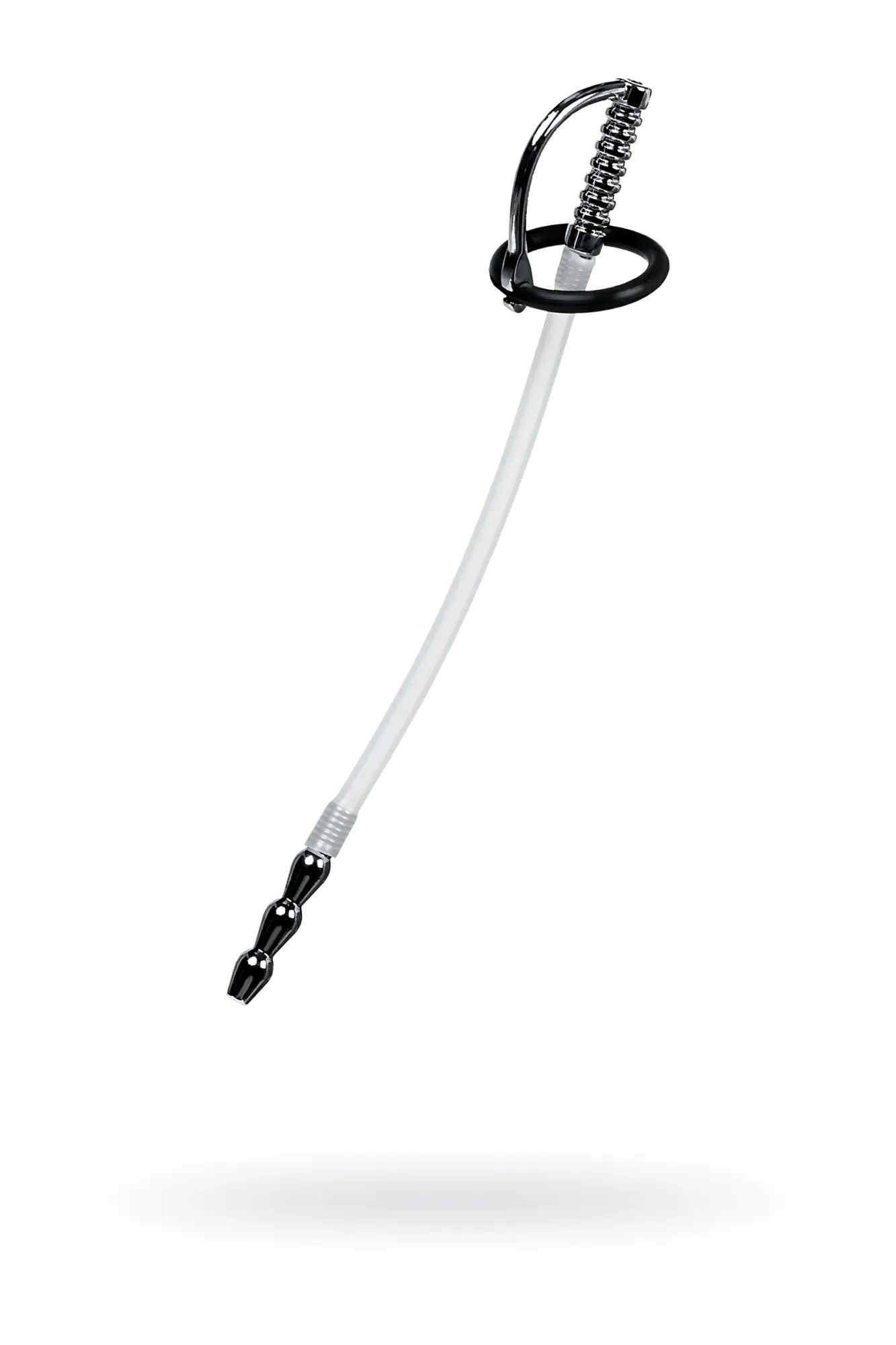 уретральный катетер metal by toyfa, со сменными фиксирующими кольцами, силикон, серебряный в Москве