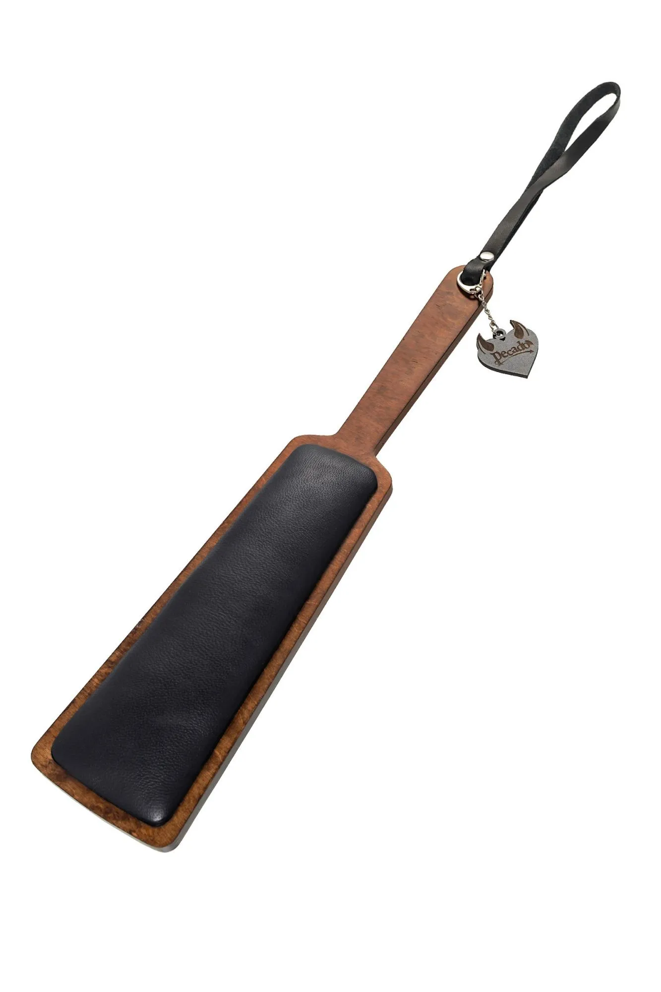 паддл pecado bdsm, прямоугольный с мягкой подушечкой, натуральная кожа и дерево, чёрный в Москве