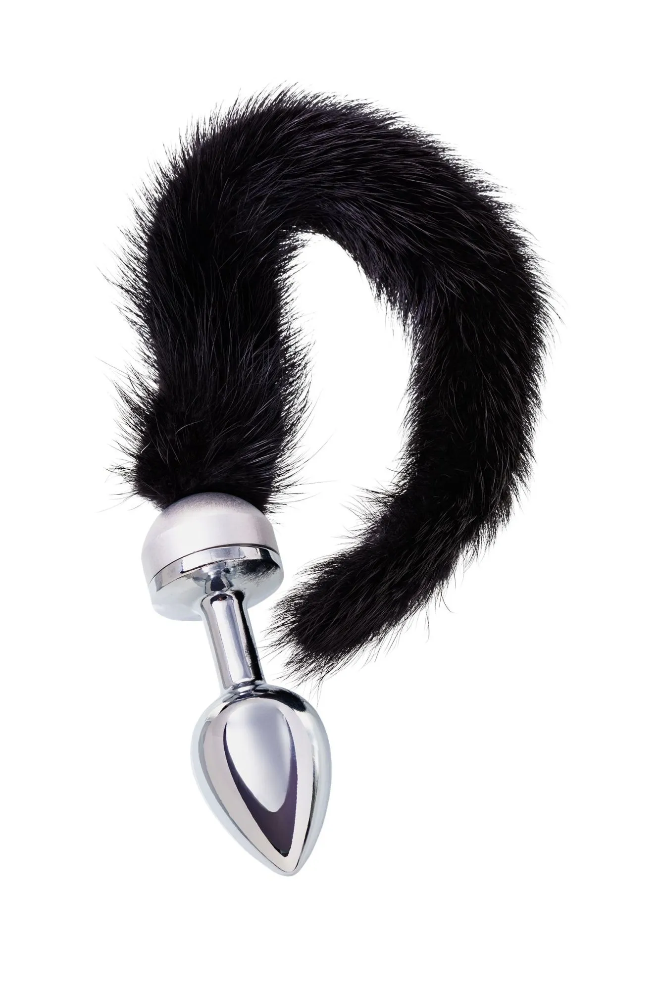 анальная втулка metal by toyfa, металл, серебряная, с черным хвостом, 32 см, ø 2,9 см, 175 г в Москве