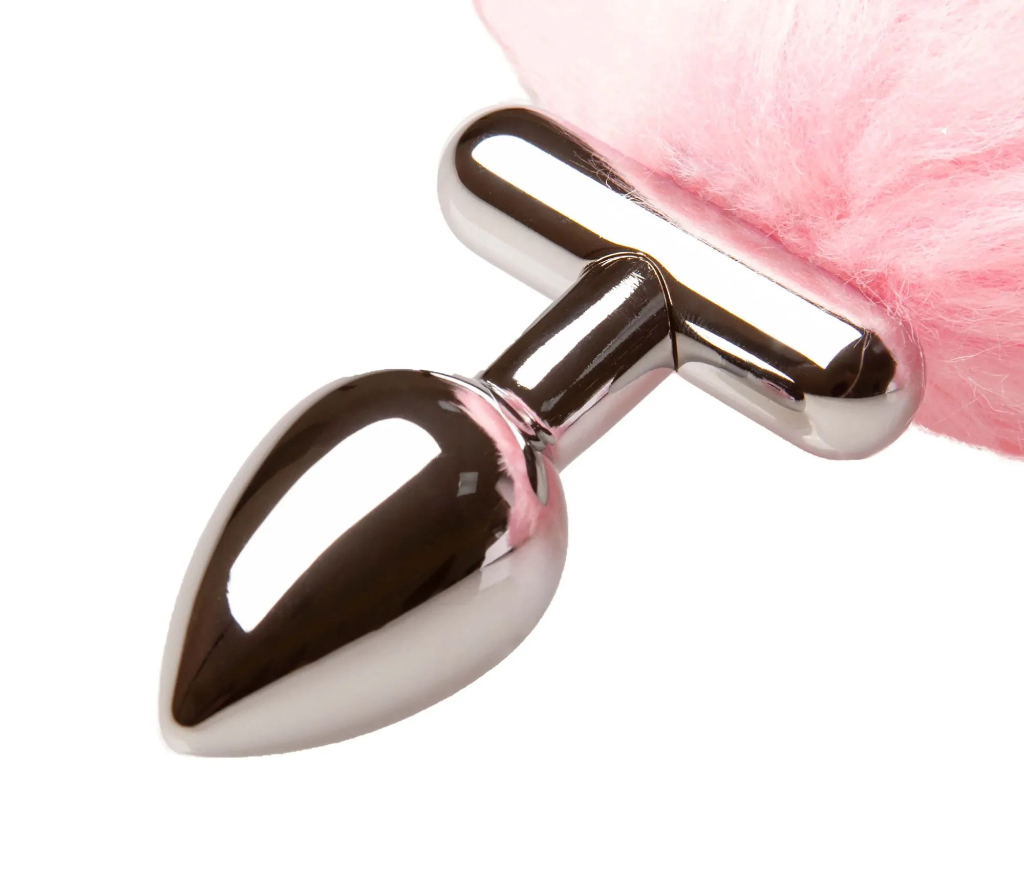 led пробка c длинным хвостом металлическая, розовая в Москве