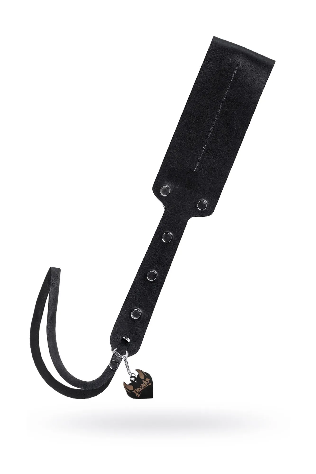 паддл pecado bdsm, мягкий, натуральная кожа и дерево, черный в Москве