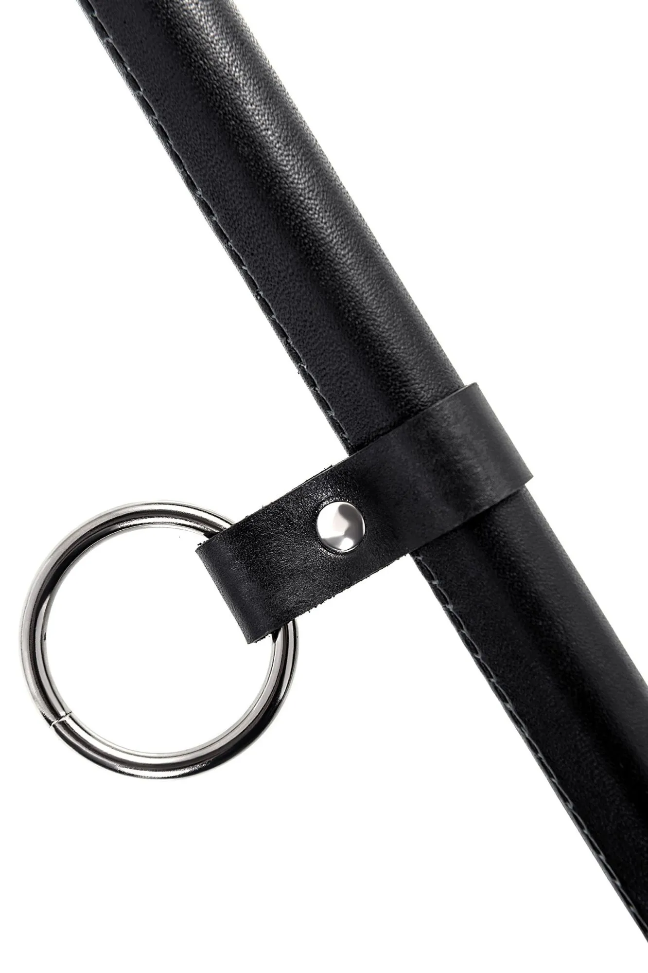 распорка маленькая для фиксации pecado bdsm, с кольцом, натуральная кожа и дерево, черная в Москве