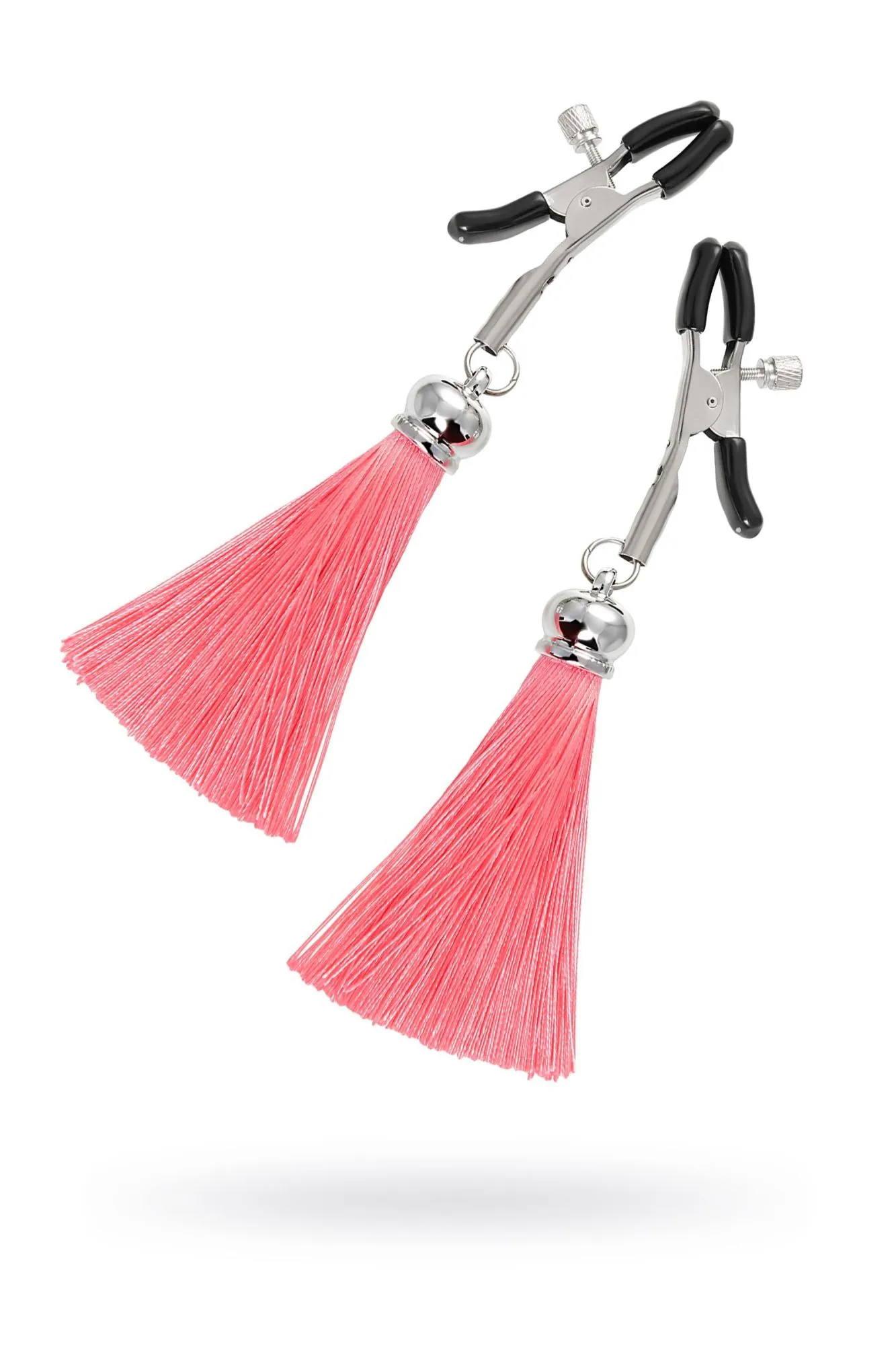 зажимы на соски pecado bdsm, «прищепки», с кисточками из шелка, металл, розовые в Москве