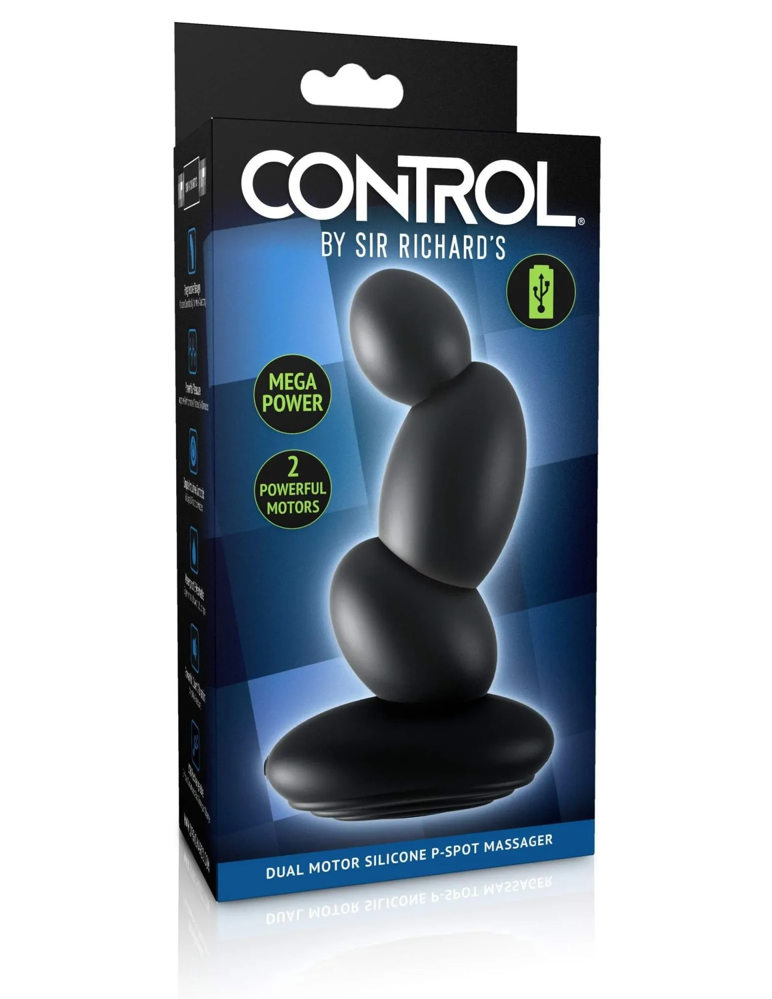 анальный массажер control by sir richards dual motor silicone pspot massager, чёрный в Москве