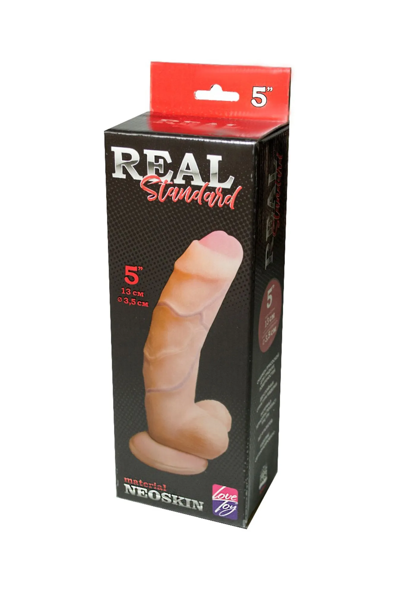 фаллоимитатор неоскин на присоске real standard  lovetoy, tpr, телесный, 18 см в Москве
