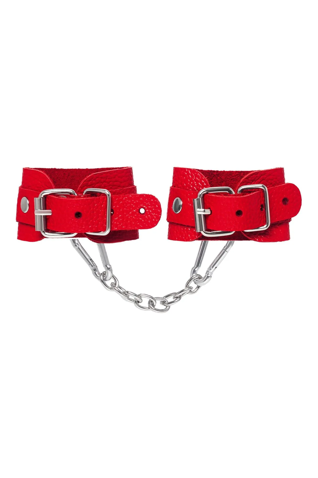 наручники-браслеты pecado bdsm, мини со скруглёнными углами, натуральная кожа, красные в Москве
