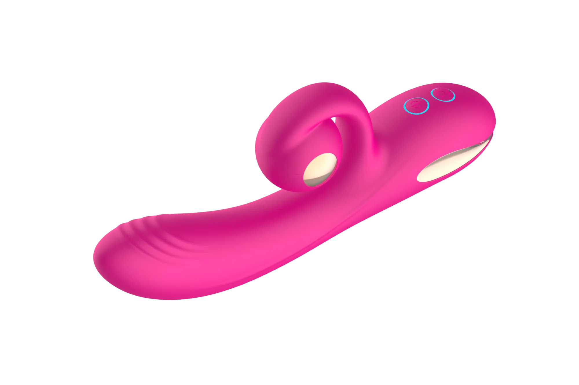 силиконовый вибратор-кролик с функцией вращения sw3052-hot-pink в Москве