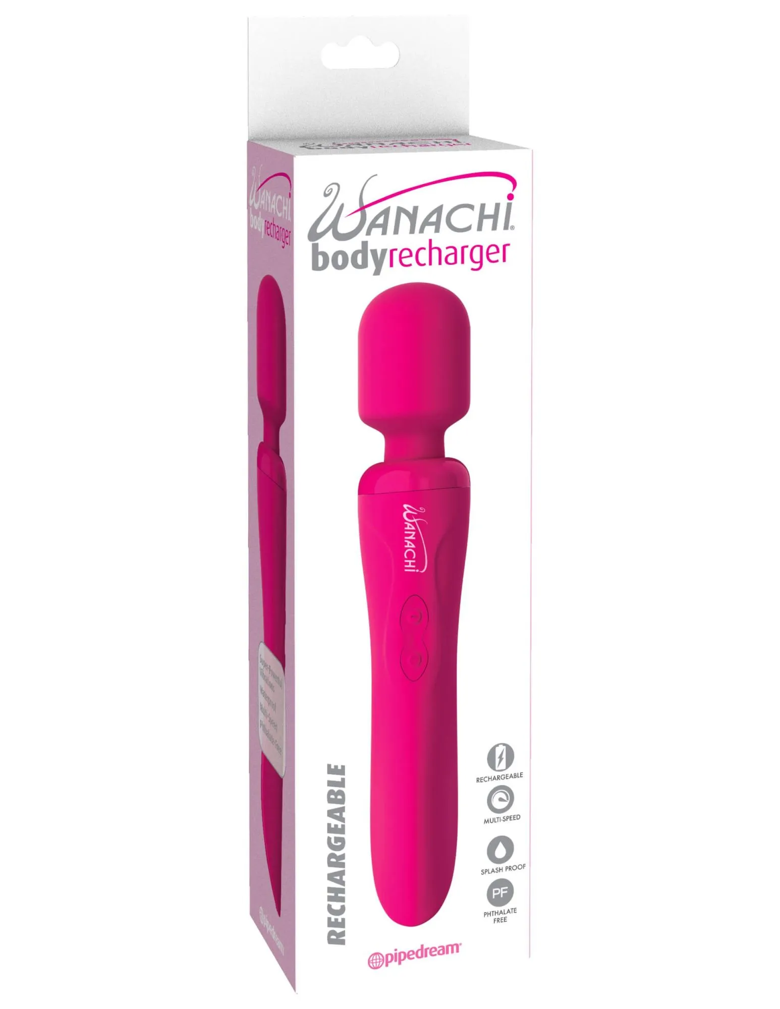 вибратор pipedream wanachi body recharger, розовый в Москве