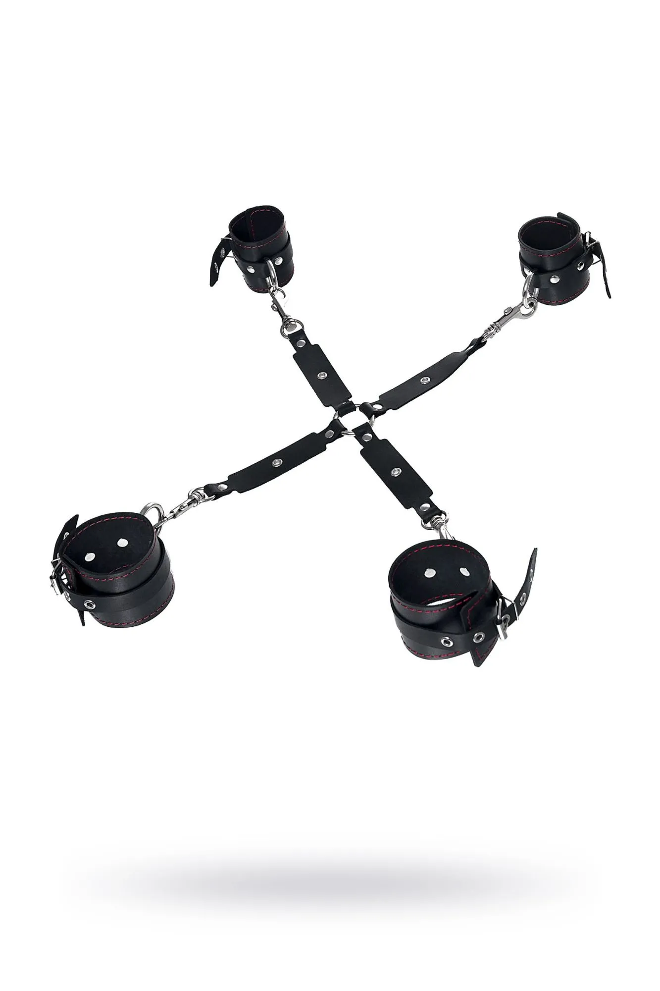 бондажный набор pecado bdsm, сцепка, наручники, оковы, натуральная кожа, черный в Москве